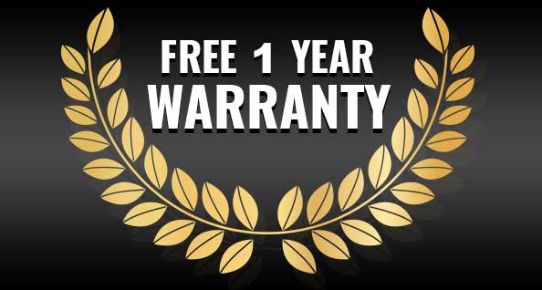 free 1 year warranty